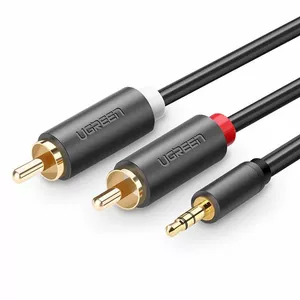UGREEN audiokabelis 3,5 mm jack uz RCA (cinch), 5 m, melns