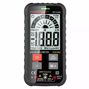 Digital Multimeter Habotest HT112A True RMS 6000 counts — handheld electrical tester, AC/DC voltage and current, resistance, continuity, capacitance