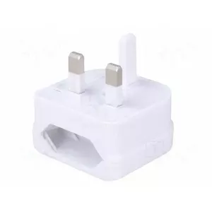 Power adapter UK to EU plug adapter EB68009311 white — travel socket converter for UK devices