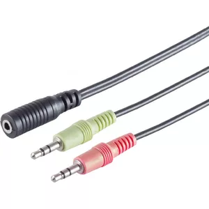 Audio Y-adapters ShiverPeaks 14-05040 TRRS 3,5 mm — mikrofona un austiņu signāla apvienošanai vai sadalīšanai