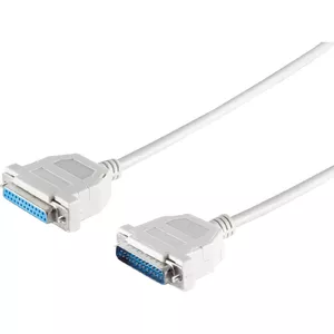 Serial cable ShiverPeaks 25-pin Sub-D extension 25-pin male to 25-pin female with snap hoods, 1.8 m