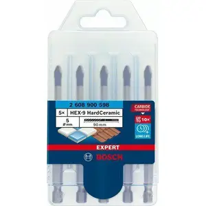 Drill Bit Set Bosch EXPERT HEX-92608900598 — 5 pieces for hard ceramic