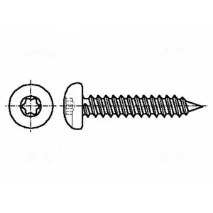 Skrūve Torx A2 nerūsējošais tērauds 4.2x13 mm – Torx skrūve 4,2×13