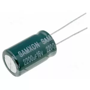 Elektrolītiskais kondensators 2200µF 16V DC, radiālais korpuss, modelis EB2129225106