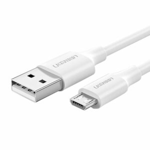 Mikro USB kabelis UGREEN QC 3.0 2.4A 0.25m (balts)