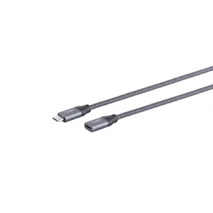 USB кабель S/CONN 13-46020 USB 3.2 Gen 2x2 1 м USB C Черный