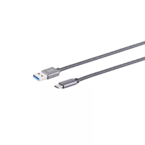USB кабель S/CONN 13-38030 USB 3.2 Gen 2 2м USB A USB C Серый