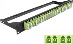 DeLOCK 43404 patch panel 1U Fiber optic LC Green Rack mounting