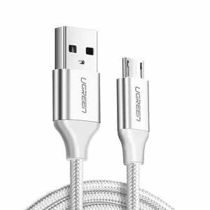 USB cable UGREEN 60153 microUSB 2 m White — data and charging cable, micro‑USB connector
