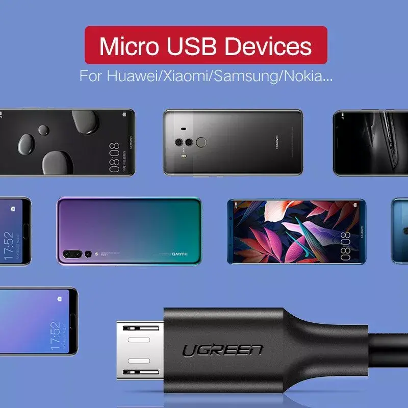 UGREEN Micro USB kabelis QC 3.0 2,4A 1,5 m Photo 7