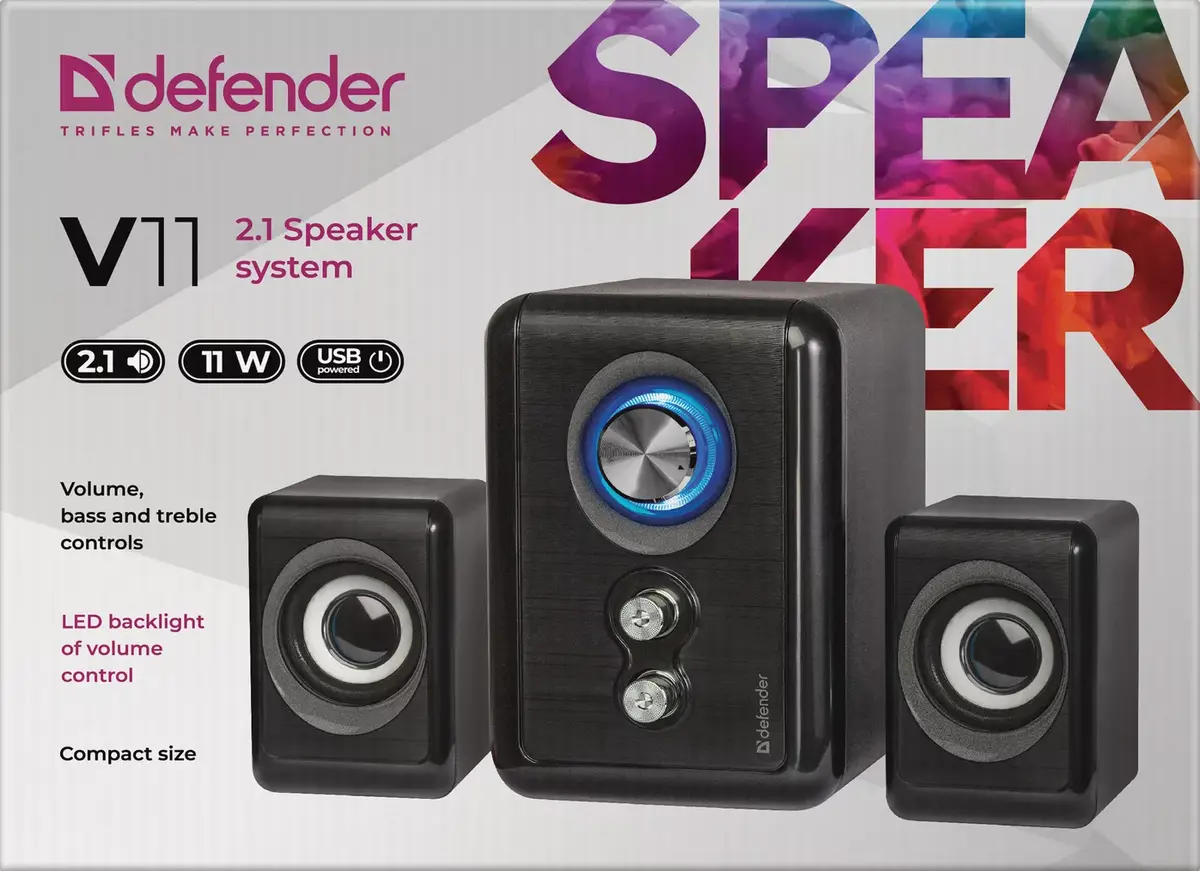 DEFENDER V11 11 W wired 2.1 desktop loudspeaker Photo 4