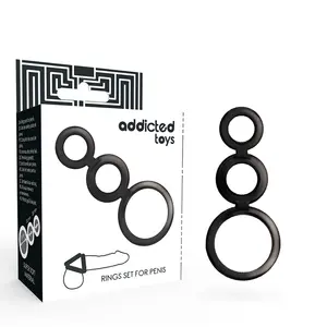 Набор эрекционных колец Addicted Toys D-222065 — дымчатый силикон, разные размеры