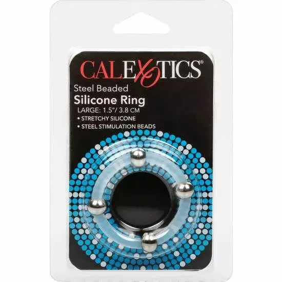 california exotics Силиконовое кольцо STEEL BEADED L Photo 5