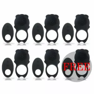 Cock ring MIA Colosseo with remote control, black, set 5+1