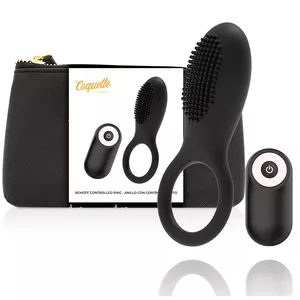 Cock ring COQUETTE Coquette Chic Desire Remote Control Rechargeable Black Gold