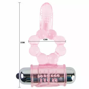 Penis Extension BAILE D-194494 with 10 Tongue Rhythms and Pink Vibration
