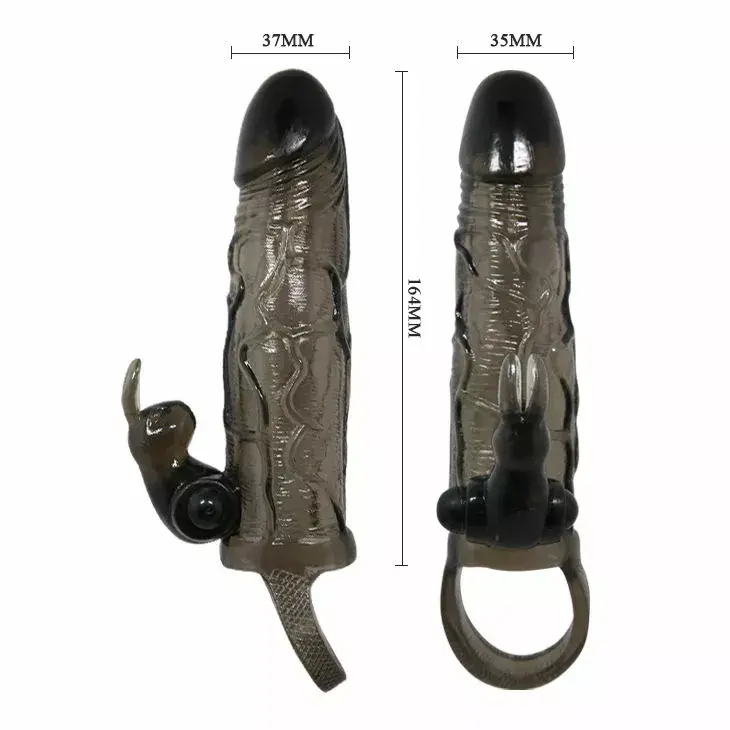 Penisa stiprinājums BAILE BRAVE MAN PENIS COVER WITH RABBIT BLACK Photo 5