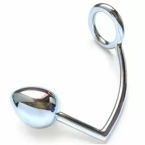 Anālais korķis Metal Hard gredzens ar anālo āķi 50mm