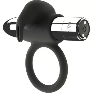 Uzlādējams vibrējošs gredzens black&silver Burton — modelis D-226978, 10 V
