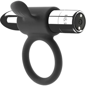 Vibrējošs gredzens black&silver CAMERON uzlādējams 10V — intīms nēsājams vibrators