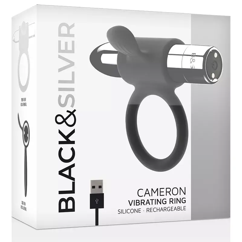 Vibrējošs gredzens black&silver CAMERON uzlādējams 10V Photo 5