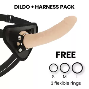 Strap-On DELTACLUB Silicone Flesh 20 cm length, 4 cm diameter