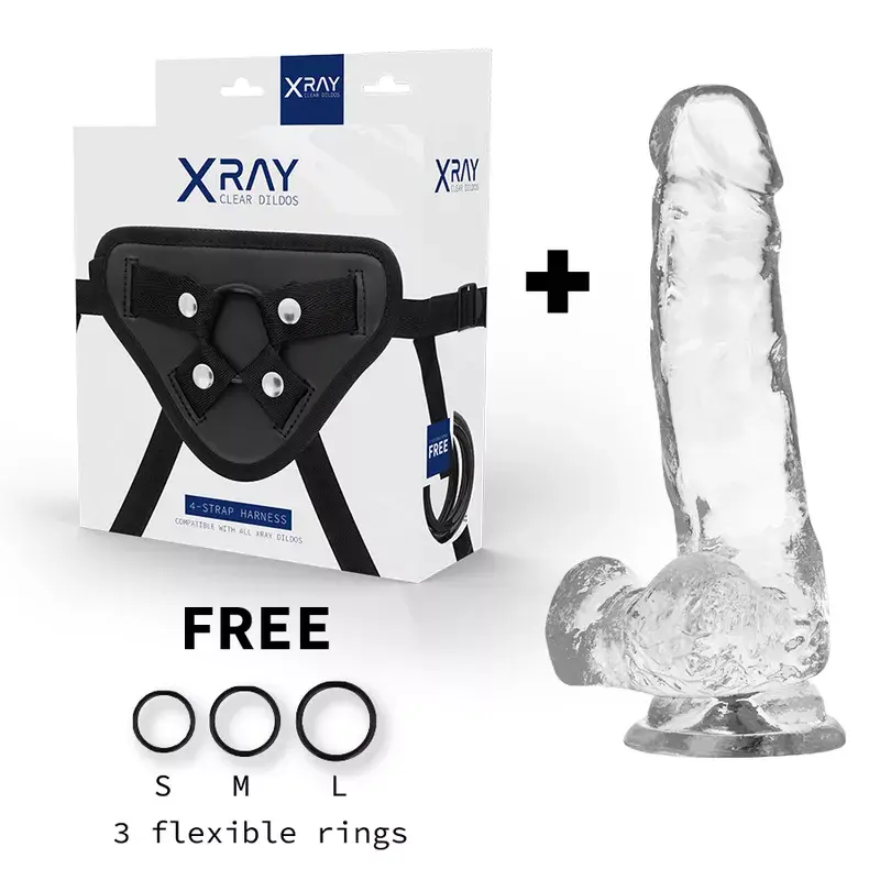 Страпон x ray XRAY HARNESS + прозрачный фаллоимитатор 18,5×3,8 см Photo 2