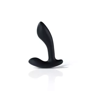Prostatas masieris Mystim Flexing Flavio melns silikons 3,9 cm galva, 90 mm ievadāmā garuma