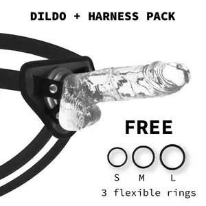 Strap-on x ray XRAY HARNESS + COCK WITH BALLS 22cm x 4.6cm — silicone dildo 22 x 4.6 cm
