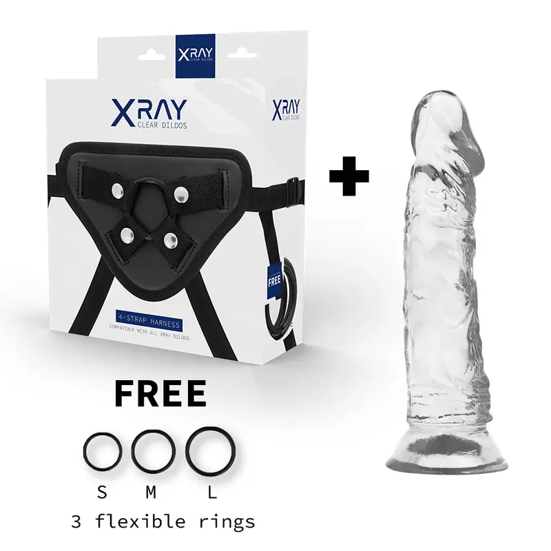 Strap-on x ray XRAY HARNESS + CLEAR COCK 19cm x 4cm Photo 2