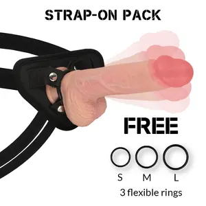 Strap-On rock army силиконовый чёрный — длина 22 см, диаметр 4,6 см, шлейка с хьюк-вращателем и вибратором