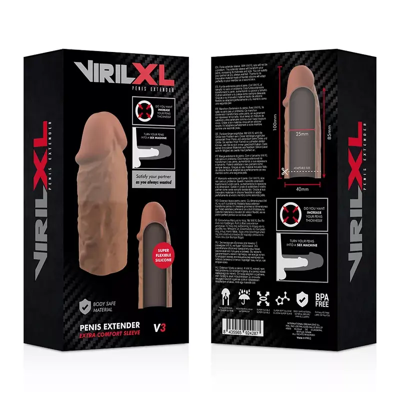 Насадка на пенис VIRILXL LIQUID SILICONE V3 BROWN Photo 4