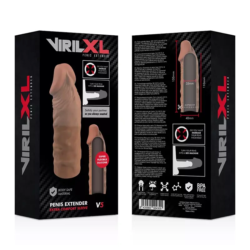 Насадка на пенис VIRILXL LIQUID SILICONE V5 BROWN Photo 2