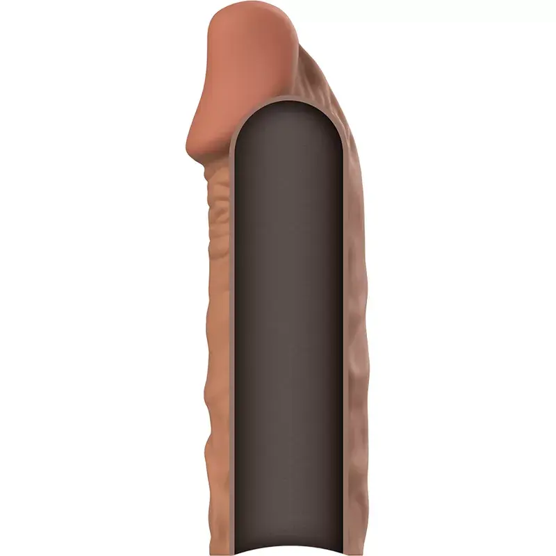 Насадка на пенис VIRILXL LIQUID SILICONE V5 BROWN Photo 3