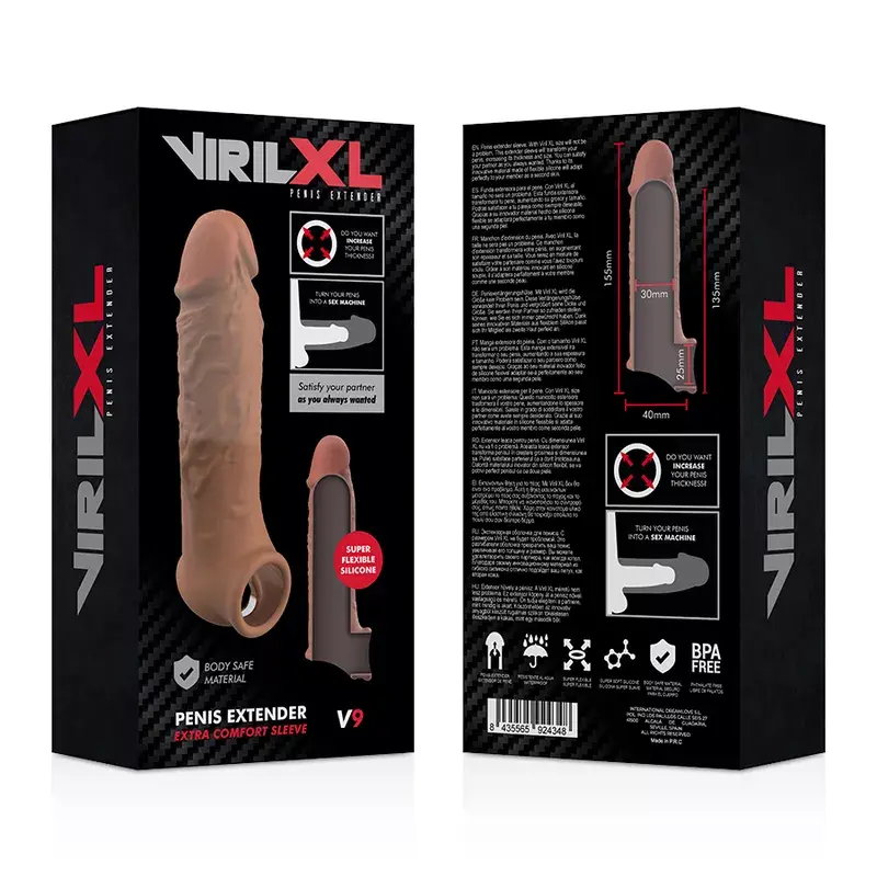 Насадка на пенис VIRILXL LIQUID SILICONE V9 BROWN Photo 4