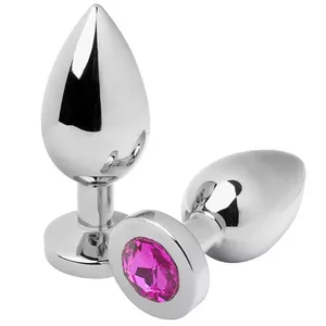 Анальная пробка Metal Hard Diamond Pink Medium 7.62cm