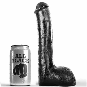 Anal dildo all black D-222809 — realistic silicone, 23 cm, 0.529 kg