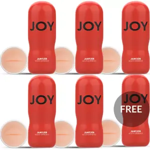 Oral-style male masturbator JAMYJOB D-223514 — set with 5+1 reusable sleeves, compact handheld