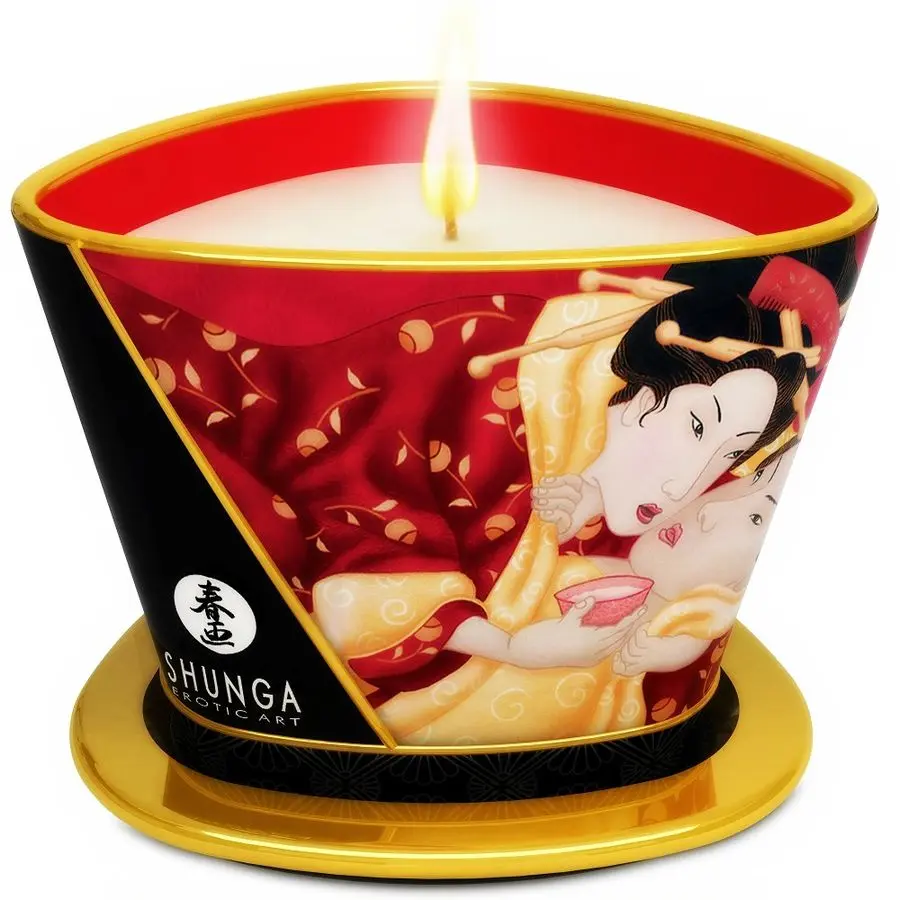 Masāžas svece Shunga Mini Caress Strawberries