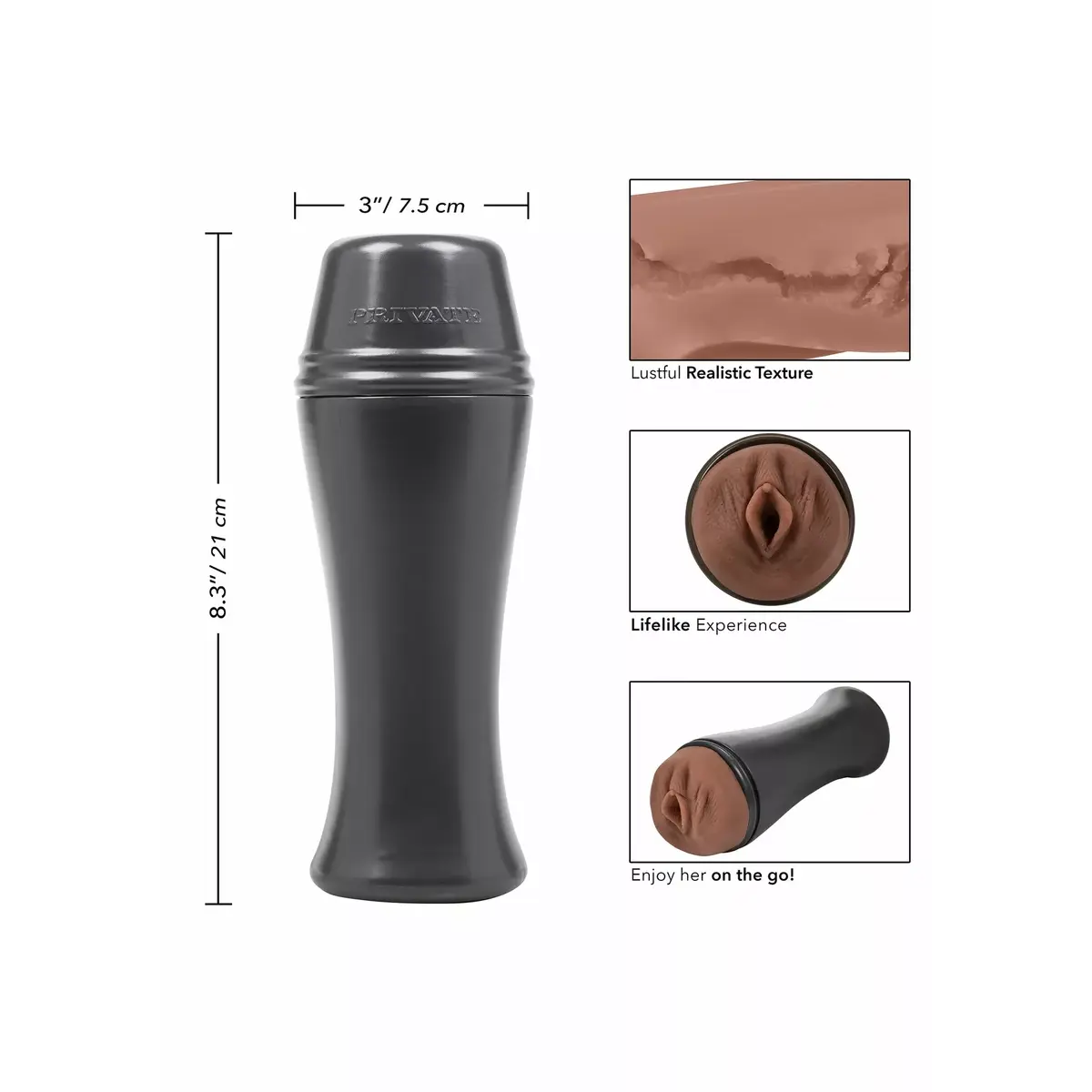 Masturbators Private Silicone Black — kompakts silikons Photo 8