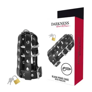 Cietības ierīce DARKNESS modelis D-226696 — ādas būris ar atslēgu
