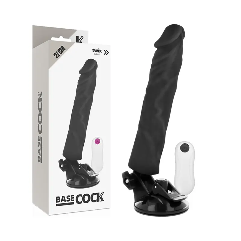 Vibrators BASECOCK Reālistisks Ar Tālvadību Melns