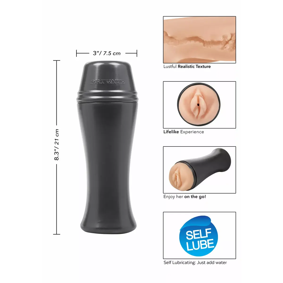 Мастурбатор Private Silicone Black — Private 10750 Photo 7