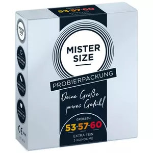 Презерватив мужской mister size 3 шт — гладкий, прозрачный, 0.05 мм