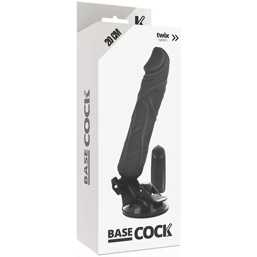 Вибратор BASECOCK Silicone Black 20 см Photo 4