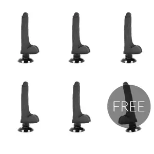 BASECOCK Realistic Vibrator 2-1 Black 18.5 cm
