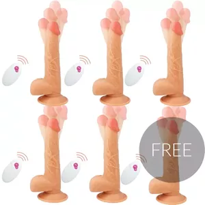 Vibrator CYBER SILICOCK silicone realistic 23.88 cm length, 4.3 cm diameter, remote control, black