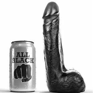 Dildo D-195378 Soft Black Realistic All Black 20 cm