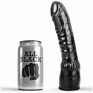 ALL BLACK - DILDO MELNS REĀLISTISKS 20 CM