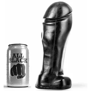 Dildo D-222819 silicone all black 22 cm broad toe